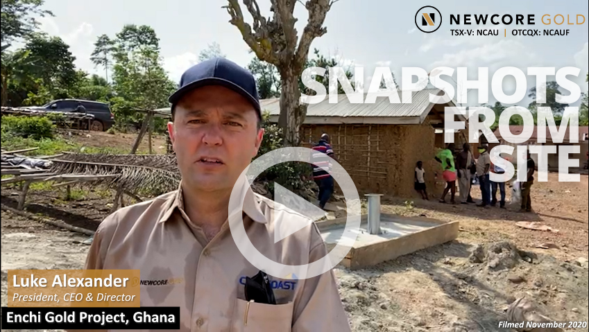 NewcoreGold's tweet photo. *SNAPSHOTS FROM SITE* #NewcoreGold's President &amp; CEO, @LukeNCAU, discusses water well installation for a local community, one of the many #ESG initiatives that $NCAU.V has in place at its #Enchi #Gold Project in #Ghana.

Click Link to Watch 🎥:
https://t.co/HiiaRDJAoX https://t.co/J0hLWBIlHI