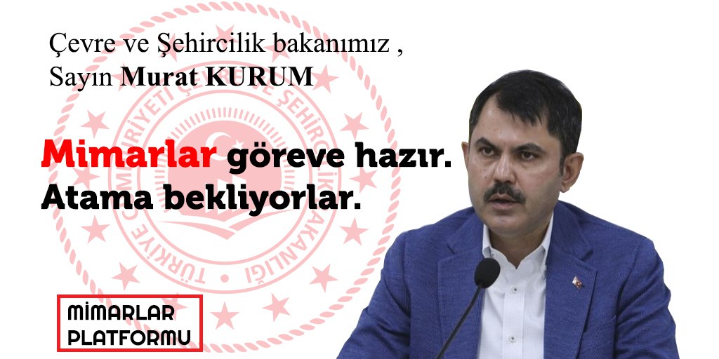 2020MimarGrubu's tweet photo. @murat_kurum Tapu ve Kadastro Genel Müdürlüğü, İller Bankası, TOKİ, Emlak Konut Genel Müdürlüğü ,Türkiye Emlak Katılım Bankasının, 30 büyükşehir, 51 il, 922 ilçe ve 397 belde belediyesinn, belediyelere bağlı yüzlerce idare ve birliklernde MİMARLAR KPSS PUANLARIYLA ATANMAYI BEKLİYOR
@csbgovtr https://t.co/IimfEbCPEA
