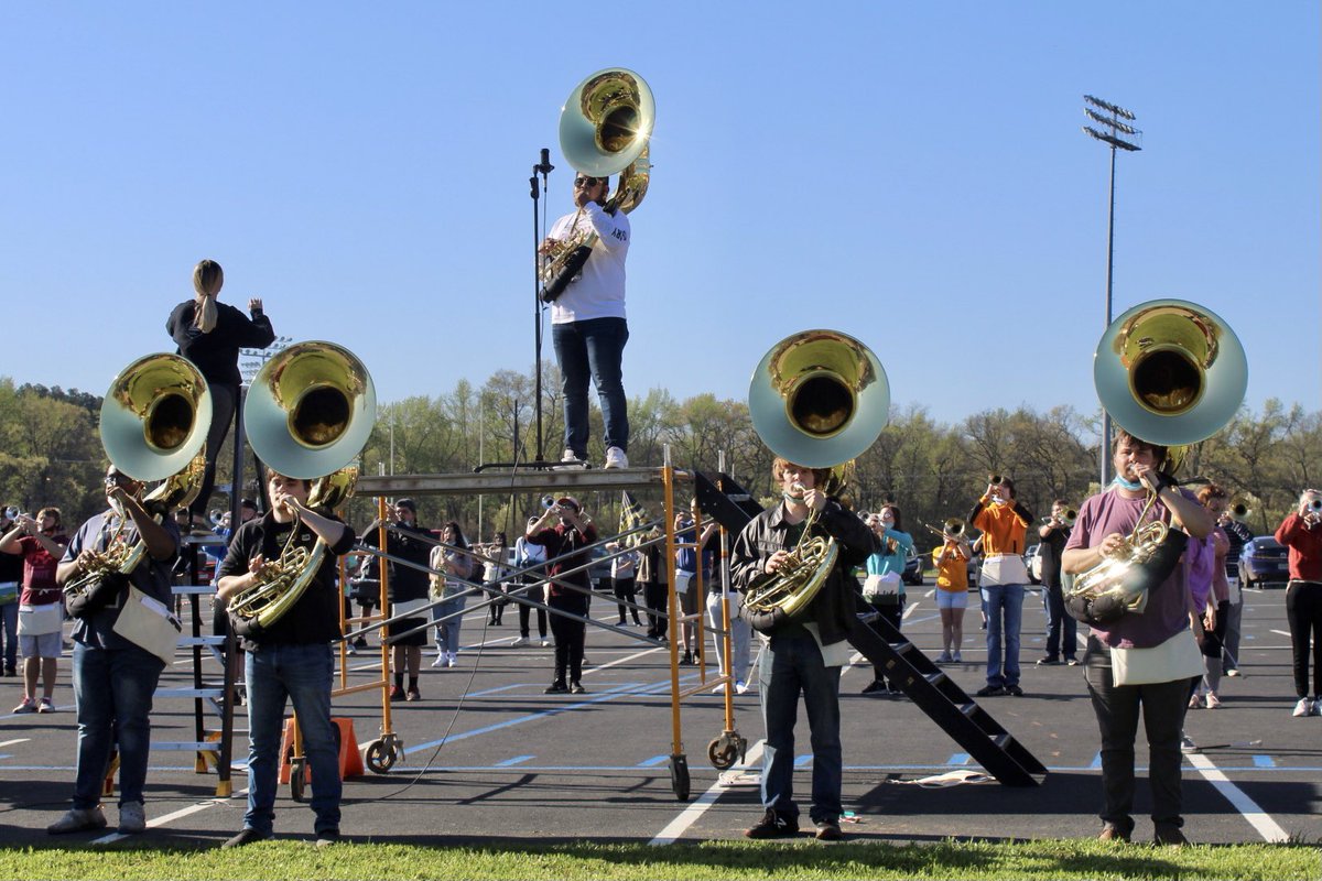 TJC_Band's tweet photo. T-minus 1 week before our first performance! Putting together the finishing touches 🤩 https://t.co/JRCoKt8Jzd