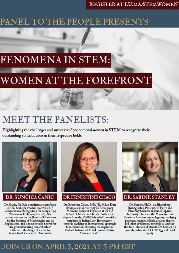 Ernestine_Chaco's tweet image. Incredibly honored to be on panel with these amazing women in the STEM field!!! Platform hosted by Harvard University. You can register at lu.ma/stemwomen