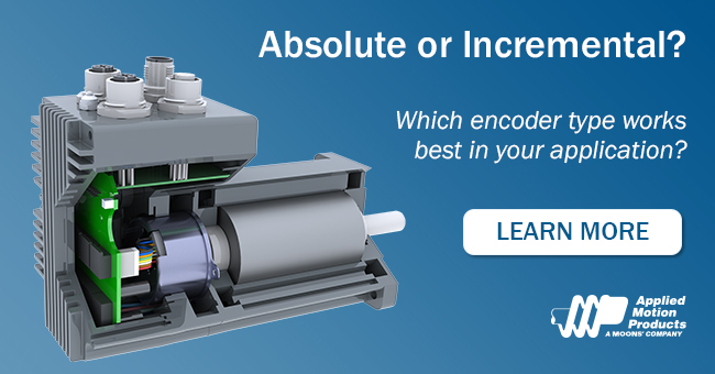 ampmotion's tweet photo. Does an incremental encoder give you all the functionality you need? Or is it time to upgrade to absolute? We make it easy with these simple guidelines and even simpler pricing. #ampmotion #absoluteencoders #integratedmotors https://t.co/vfAcRgu76h https://t.co/Xc3TjWM36z