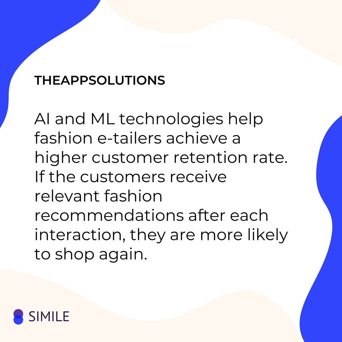 AIforEcommerce's tweet image. Leverage the use of AI in fashion to retain more customers. 
Learn more: bit.ly/2OzBzgn @TheAPPSolutions
#Simile #AI #FashionTech #Tech #eCommerce #Shopify