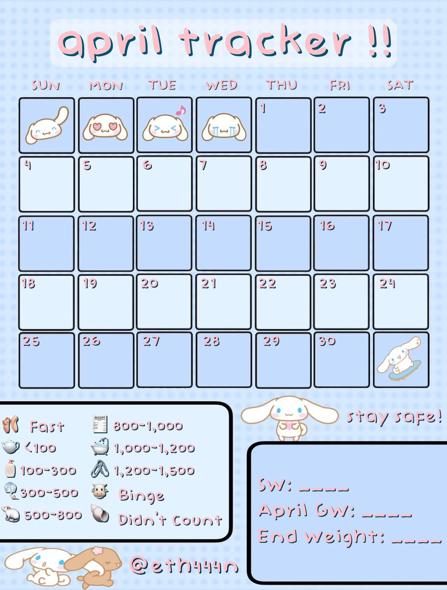 eth444n's tweet photo. ミ☆ edtwt sanrio april calorie trackers !! ++ matching weight trackers r in the replies ! :>
retweet these RN (plz.) i worked hard 🙄
{#calorietracker #weighttracker #edtwt #proana #proanatwt (not pro, just 4 reach <3) #thinspo #meanspo #sweetspo} https://t.co/ywCwAL9mHe