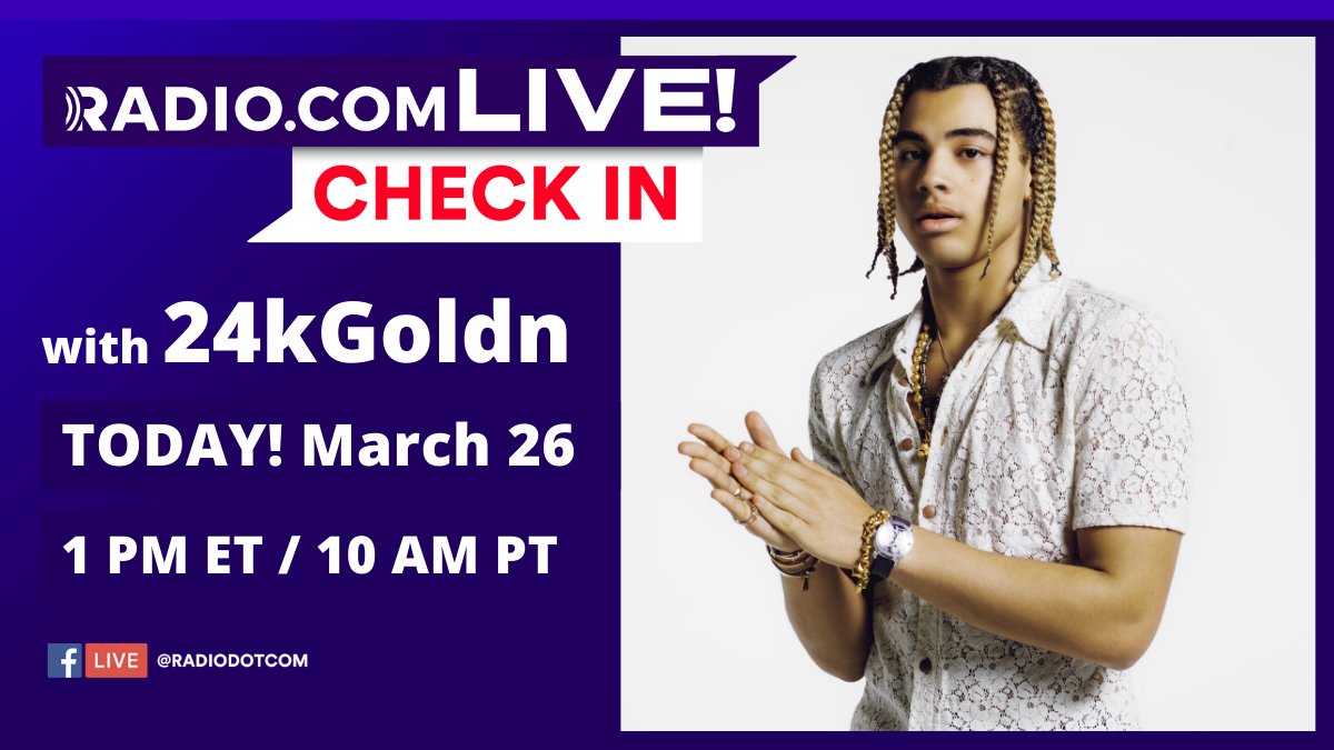 Audacy's tweet photo. We're live with @24kGoldn on Facebook! 🌞
Watch the #RDCxCheckIn interview now: https://t.co/zlhByGRGkf https://t.co/igKHu0scIb