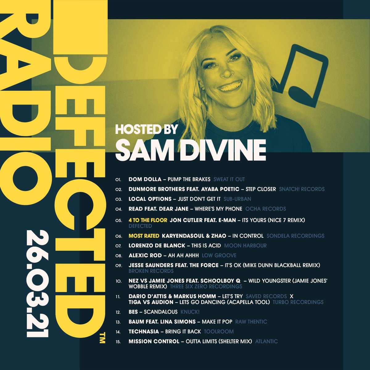 Simon Dunmore (@simondunmore) on Twitter photo It’s Friday.... <a href="/DefectedRecords/">Defected Records</a> come again, digging deep finding the very best in House. This week features quality releases from <a href="/nice7italy/">NiCe7</a> <a href="/domdolla/">Dom Dolla</a> <a href="/Karyendasoul/">Karyendasoul</a> <a href="/LorenzoDeBlanck/">Lorenzo de Blanck</a> & more. Presented with style by Sam Divine. defectedradio.lnk.to/Shows It’s Friday.... <a href="/DefectedRecords/">Defected Records</a> come again, digging deep finding the very best in House. This week features quality releases from <a href="/nice7italy/">NiCe7</a> <a href="/domdolla/">Dom Dolla</a> <a href="/Karyendasoul/">Karyendasoul</a> <a href="/LorenzoDeBlanck/">Lorenzo de Blanck</a> & more. Presented with style by Sam Divine. defectedradio.lnk.to/Shows