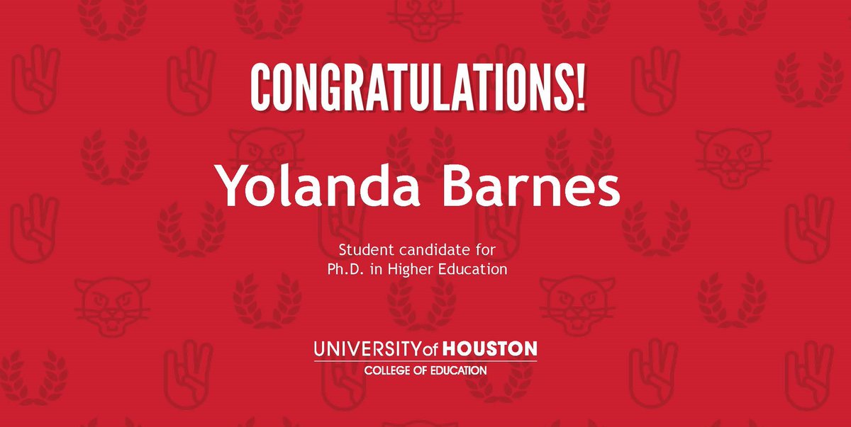 UH_ELPS's tweet photo. Congrats to Higher Education Ph.D. student, Yolanda Barnes, for successfully presenting their dissertation proposal, “Anchored in Debt: Examining the Long-Term Implications of Student Loan Indebtedness for Black Borrowers.” https://t.co/2jeH0BqGem