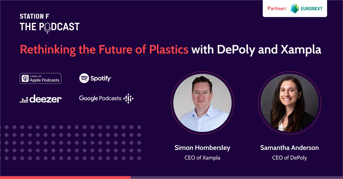 joinstationf's tweet photo. 🎧 NEW #STATIONFPodcast IS OUT 🎧
In this episode, we talk about plastic pollution with Samantha Anderson, CEO of @DePolyCH, and Simon Hombersley, CEO of @XamplaUK ⭐️
Both companies are tackling this huge problem from two different angles.
Listen how ⬇️
https://t.co/dhFopDcRav https://t.co/8PLSKITcGS