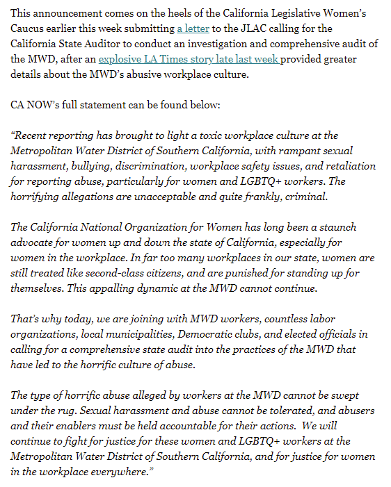 AFSCME1902's tweet photo. We're grateful to have @CaliforniaNOW on the side of justice, fighting for a comprehensive state audit of MWD. Enough is enough. The workers and survivors of MWD deserve transparency and accountability. https://t.co/zEsKw2Ps80