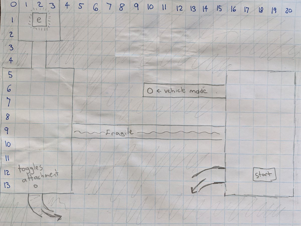 prideout's tweet image. Level design is an opportunity to give my eyes a break from screens.  I often start with graph paper and a cup of tea.

#blockdown #indiedev