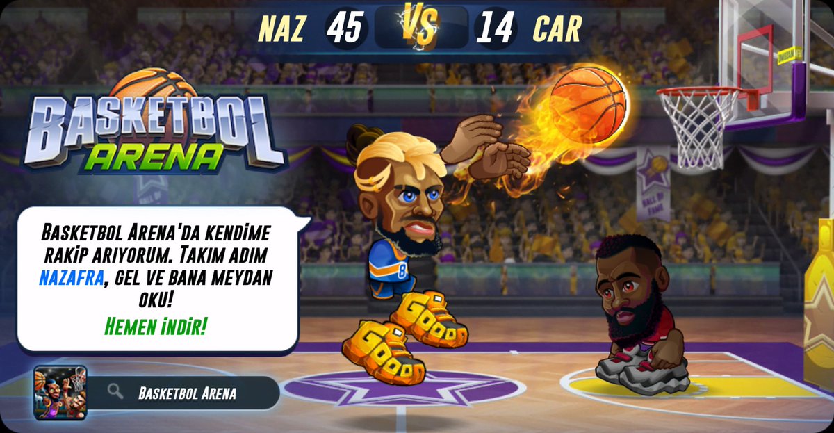 Basketbol Arena'da kendime rakip arıyorum. Takım adım nazafra, gel ve bana meydan oku! Hemen indir! app.adjust.com/xu5pslz_9zmueg3 #basketbolarena <a href="/basket_arena/">Basketball Arena</a>