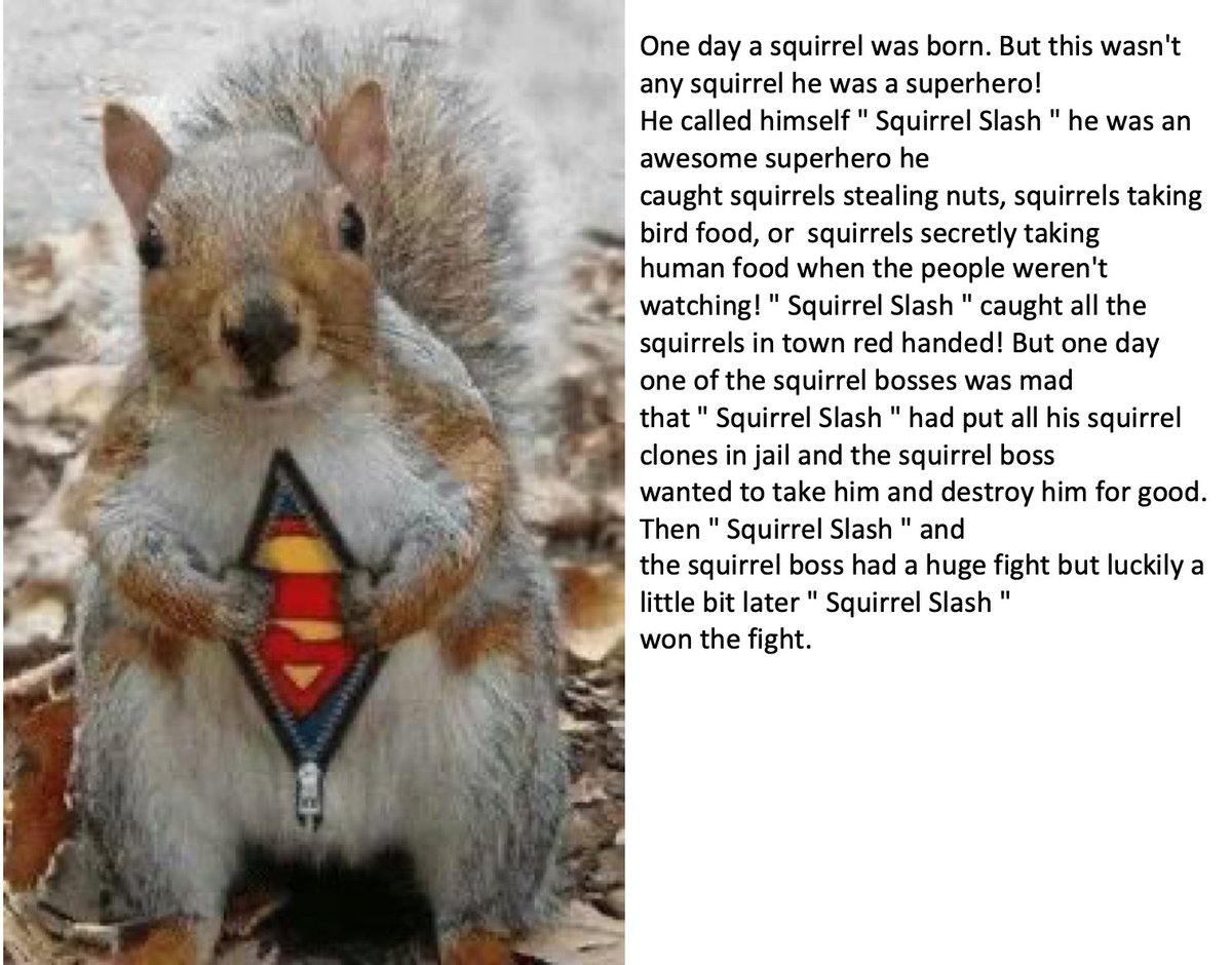 missmaxim2's tweet photo. One of our favourite parts of our Daily Literacy Centres is writing a story about a funny picture. Check out some of our stories about a squirrel with a secret... https://t.co/ragJKKbVwu