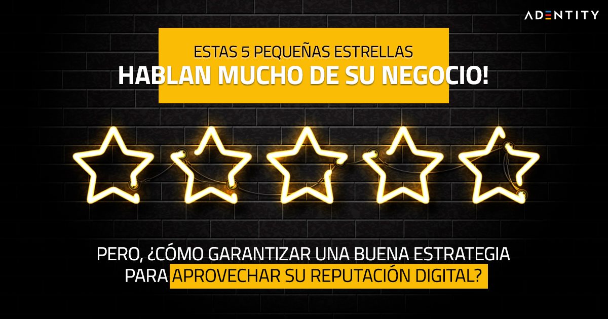 AdentityES's tweet image. ⭐️⭐️⭐️⭐️⭐️ estas 5 estrellas hablan mucho de tu #negocio 🏩 ¿Todavía sigues pensando que no es así? Te ayudamos a crear una buena #estrategia para garantizar tu #reputacióndigital❗️ adentity.es