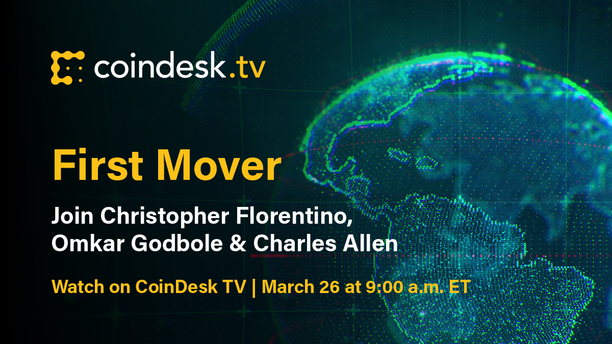 Coming up on First Mover: 

• @BitcoinShopUS's Charles Allen on its Ethereum 2.0 staking operations
• CoinDesk's <a href="/godbole17/">Omkar Godbole, MMS Finance, CMT</a> on how March expiries are impacting markets
• Artist <a href="/ByFloreOfficial/">Artist Flore</a> on his digital art release

Tune in at 9 a.m. ET on CoinDesk.TV:
