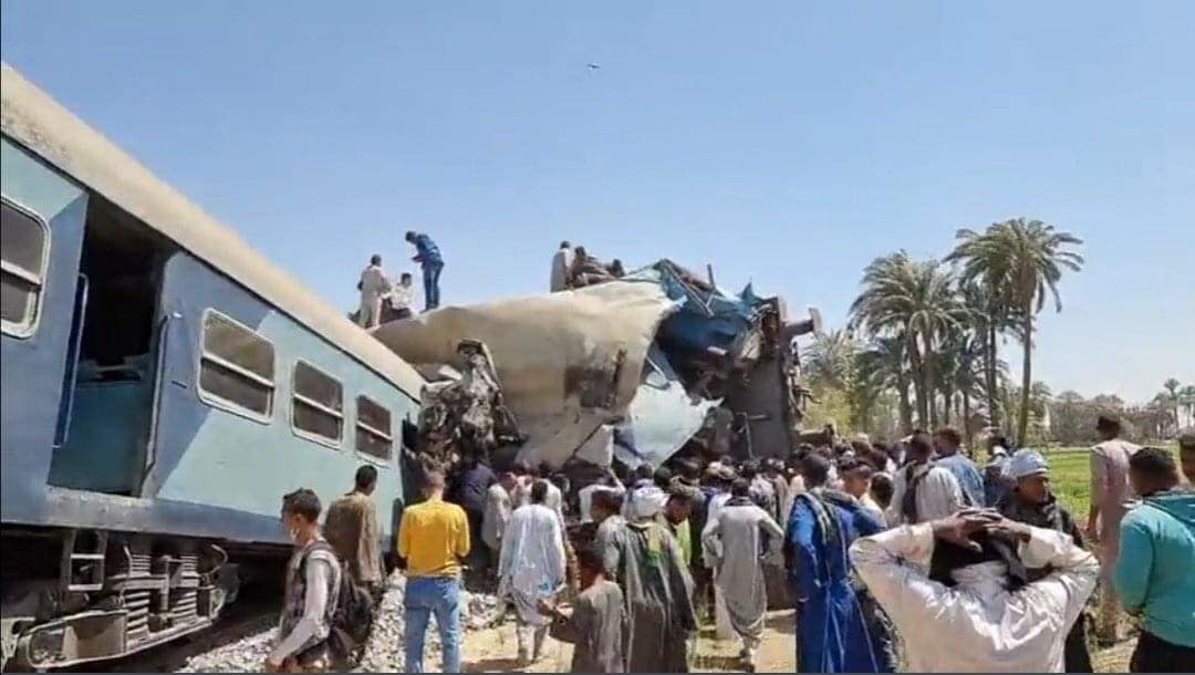 Second train collided with the first from behind leading two carriages to derail – Egypt's railway authority