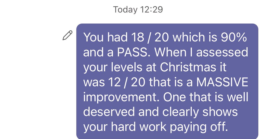 SiobhanPoulton's tweet photo. Friday feeling & start of a much needed Easter break. My group loved the @quizlet live starter activity and I was so happy to be able to send this message to my learner. Ending this term on a high 💫✨ @ColegyCymoedd #collegecontinues https://t.co/lbaoMTeikc
