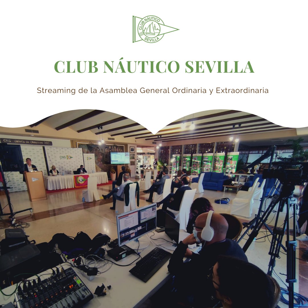 elitevision_es's tweet photo. Gracias al @CNauticoSevilla por la confianza depositada, una vez más, para la retransmisión en #directo de La Asamblea General Ordinaria y Extraordinaria celebrada en el día de ayer.
https://t.co/G9HZqZsPRU
#Elitevision 🎥
#Streaming https://t.co/Vdr3apS00J
