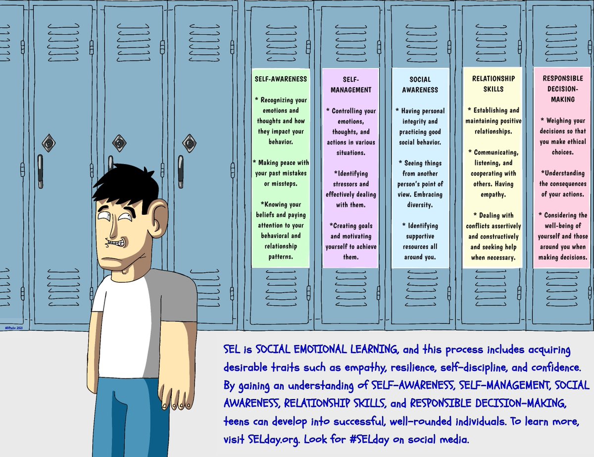 QuibbP's tweet photo. Quibbletown Social Emotional Learning (SEL) Day is Today,  Friday March 26th.
The Quib  health and wellness club developed the following flyer highlighting the key aspects of SEL. https://t.co/YPc4xUodKg