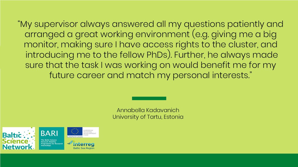 The BARI program provides summer internships throughout the Baltic Sea Region with academic training. Read more what students had to say and apply up to May 2021 here: baltic-science.org/bari/
#STEMInterns #BARI