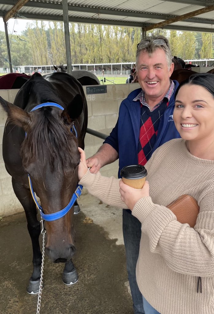 MickWallaceMail's tweet photo. Winners are grinners. A quick backup, a wet track and a photo with Mel seemed to do the trick.😂Congratulations Ric #scalded 🥇🏇👍 https://t.co/tQVild9sWK