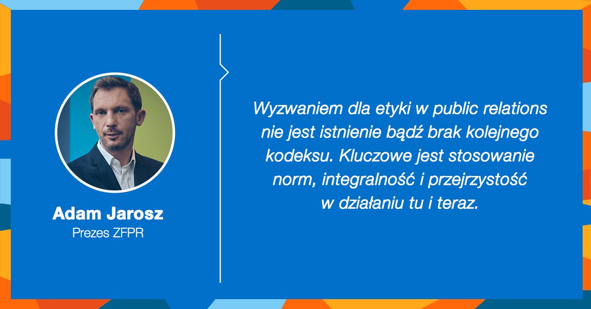 ZFPRpl's tweet photo. Zobacz, co @AdamJarosz, Prezes ZFPR, mówi o etyce podczas II ogólnopolskiej konferencji naukowej „Etyka Public Relations”. https://t.co/ofn7juipx7