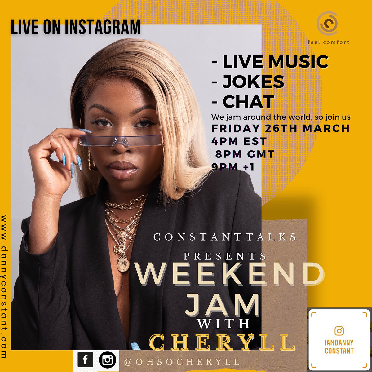 IamDConstant's tweet photo. #ConstantTalks
As we share stories from far and near; this weekend we Jam with @ohsocheryll a phenomenal R&B performer with her new EP Transition / Sunday the Tell-All with @iam_mariama from (The Sweet Box Gambia)
#ConstantTalks
#FallForward https://t.co/P6YkqzGmyV