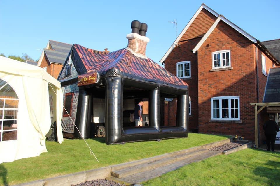 TFlatable's tweet image. No vaccine passport is needed for our pub 😜 #justsaying #garden #party #music #friends #alcohol #pub #inflatablepub #inflatable #fun #funkyfriday