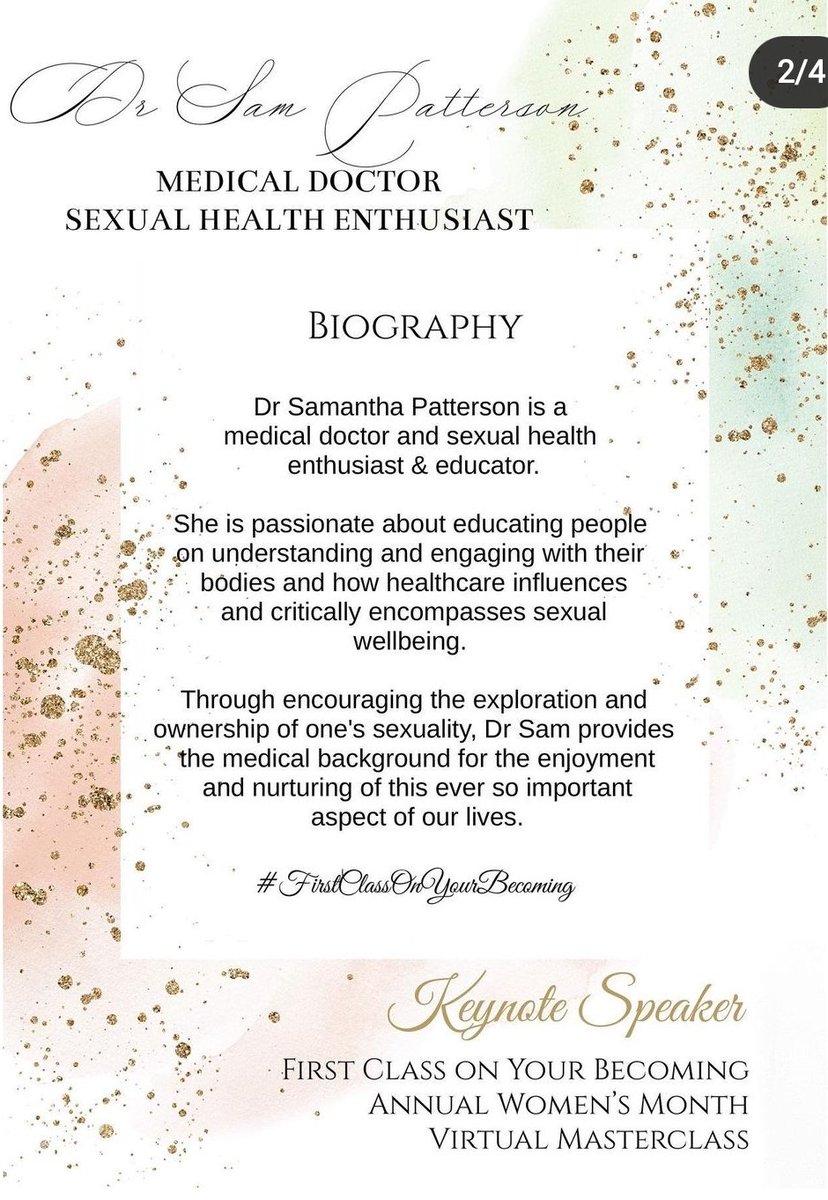 DrSam_SexHealth's tweet photo. Join me for a talk on liberation through sexual pleasure!! Tomorrow, 27th March. FCOYB's annual women's masterclass.
Event kicks off at 9am with a host of inspiring women, my slot starts at 12 noon! Zoom details below.
#WomensMonth #sexualhealth #IWD2021 #ownyourbody
#curewise https://t.co/cB86SJ7e9i