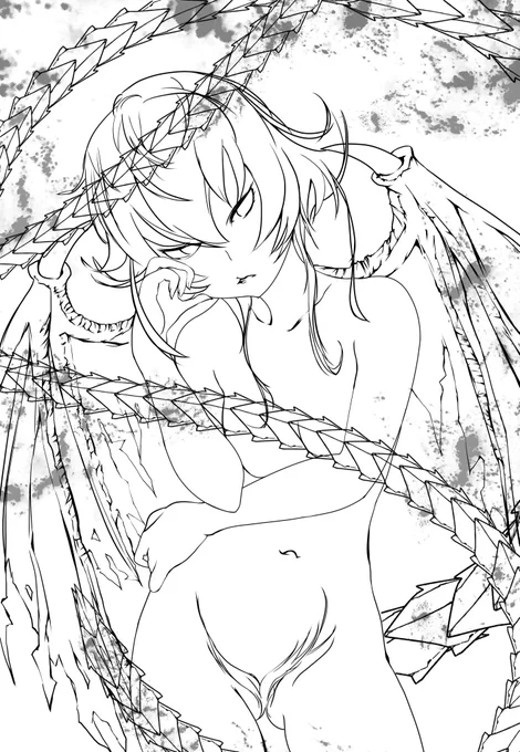 留偉留偉企画 デビルマンレディー線画完成 