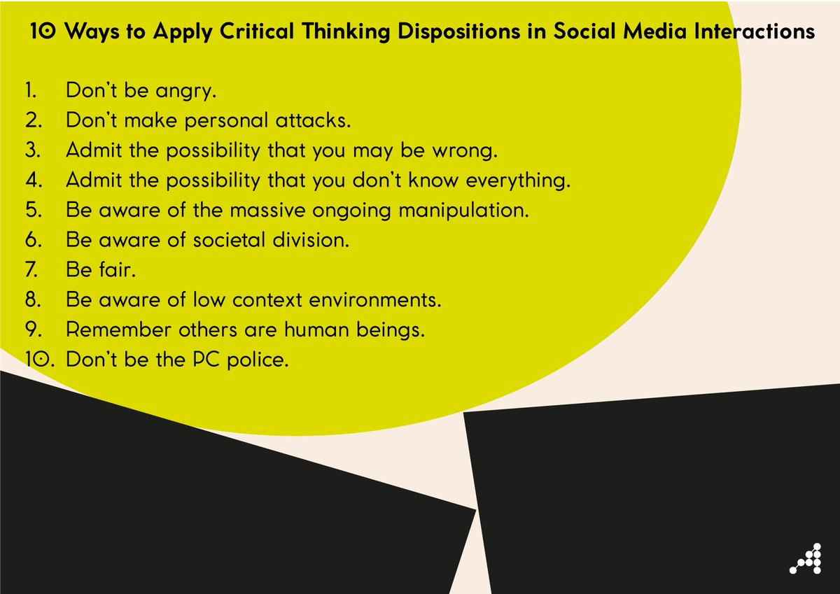 Find out how to apply #CriticalThinking dispositions in your social media interactions:
buff.ly/3d91547