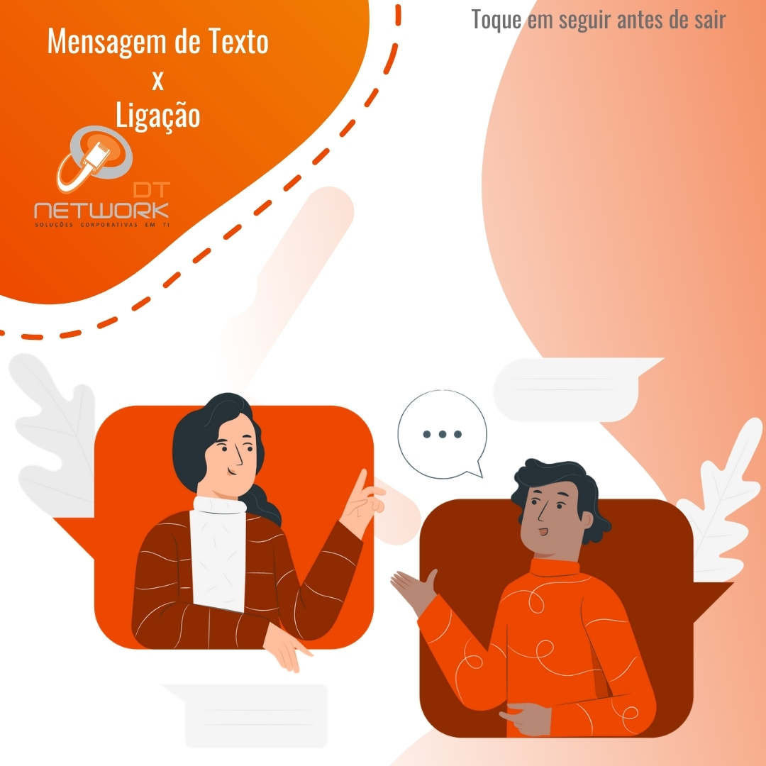 DTNetwork's tweet photo. Em seu negócio para falar com os clientes, você prefere : Mensagem de Texto x Ligação?
Conta aí pra gente.
#DTNetwork #prefere # MensagemDeTexto #Ligação #seunegocio #segurança #trabalho #empresa #work #profissionalismo #assistenciatecnica #ti #tecnologiadainformação https://t.co/AYaWO7xZBt