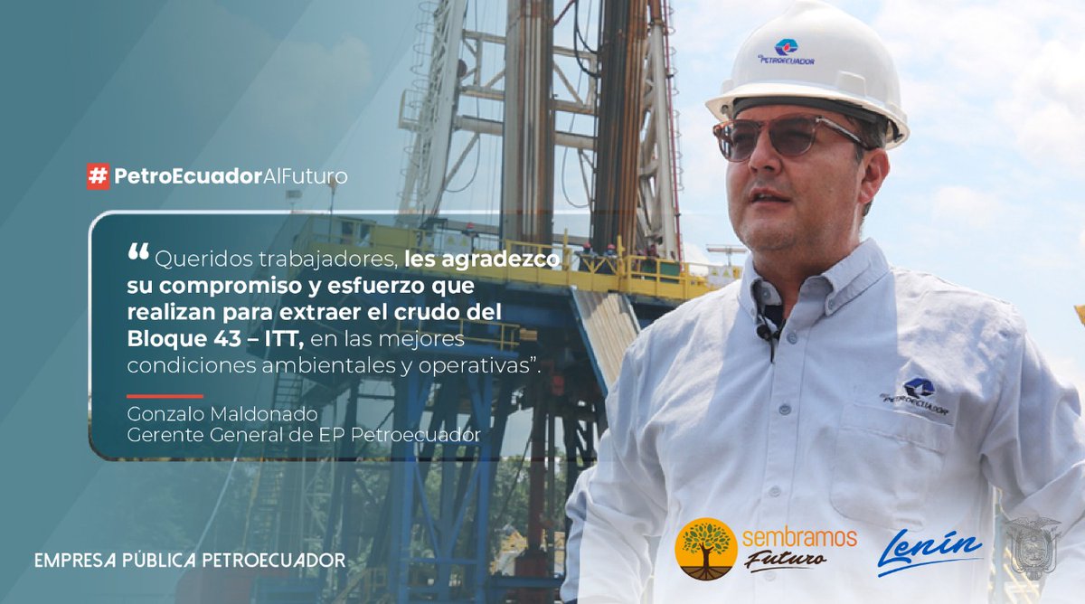 EPPetroecuador's tweet photo. ✔IMPORTANTE | @EPPETROECUADOR desarrolla los recursos hidrocarburíferos del país de manera responsable y sustentable con las comunidades y el medio ambiente, gracias al esfuerzo de sus trabajadores.
#PetroEcuadorAlFuturo
⬇️ https://t.co/Kj1d3TnUDT