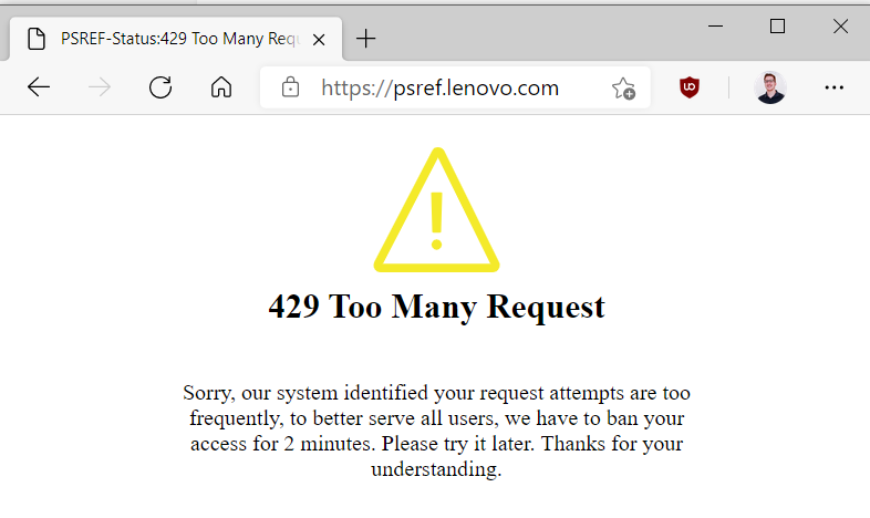 Dan 🫧 on X: hey @Lenovobr @Lenovo the website  is  returning error 429 - too many requests could you check please?   / X