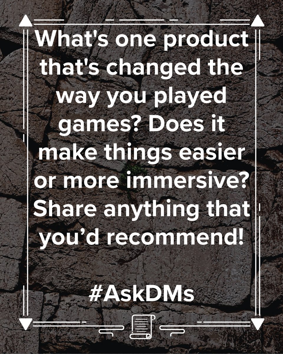WizDiceOfficial's tweet photo. It's the last #FridayFun of March and we have a Question for #ttrpg players and DMs out there. (The product doesn't have to be something we make)
Reply or Quote Tweet with your recommendations!Β π§ββοΈ
#AskDMs #WizDice #gaming #dnd #dnd5e #pathfinder https://t.co/0xnh24ozAj