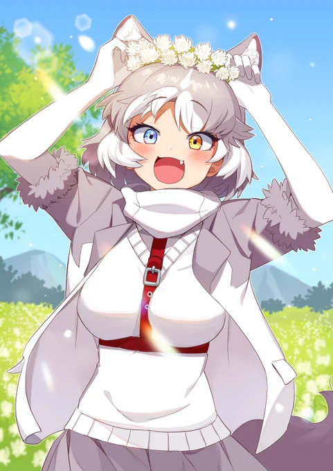 「どうです?似合ってますか?」
#けものフレンズ 