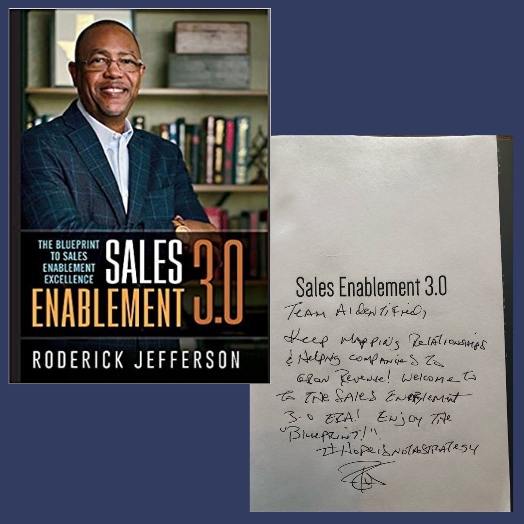 AidentifiedLLC's tweet photo. Aidentified has just received it's copy of the new Sales Enablement 3.0: Blueprint to Sales Enablement Excellence from @ThevoiceofRod - signed and all! Looking forward to uncovering #opportunities that we can immediately put to use to help our team #grow and #succeed. https://t.co/0sZfcnEjA0