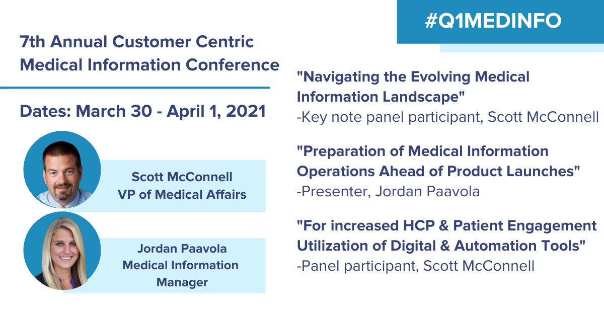 chiasmapharma's tweet photo. The 7th Annual Customer Centric Medical Information Conference is taking place March 30-April 1 virtually. Register here for more from Chiasma's VP of Medical Affairs, Scott McConnell, and Medical Information Manager, Jordan Paavola: https://t.co/dIeT9aFTSc #Q1MEDINFO https://t.co/HExPdFWkNU