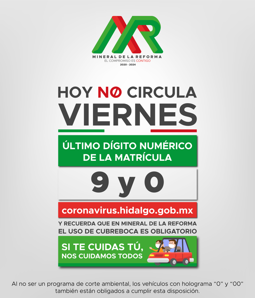 AMineralReforma's tweet photo. La pandemia nos ha llevado a extremar las medidas de prevención con el fin de salvaguardar la salud de las y los mineralreformenses.
En coordinación con el gobierno estatal se optó por reducir la movilidad en el municipio.
#Quenosetepase #MineralDeLaReforma #ElCompromisoEsContigo https://t.co/aDixORH9XR