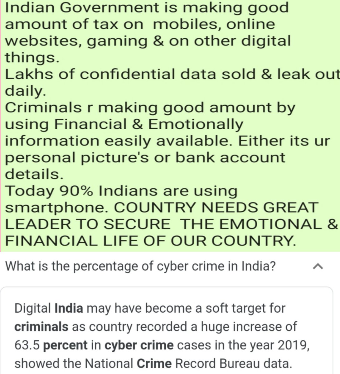 kamakshysharma's tweet photo. Big part of our country is living digital life. But why noone is talking about it. Millions are suffering from it. #Digitalmanipulation #datachori #DigitalIndia #cyberterrorism https://t.co/xBPMRmZTm7