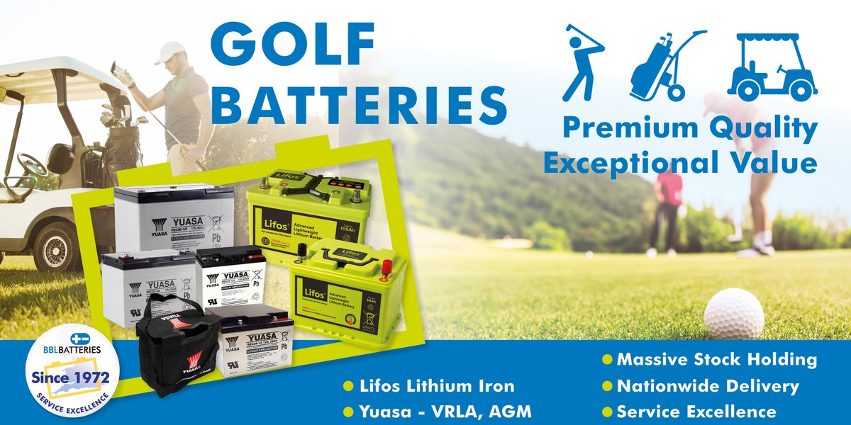 bblbatteries's tweet photo. Premium Quality Batteries &amp; Chargers for all GOLF Applications, Lithium, VRLA &amp; AGM Technologies available... https://t.co/ji7c1CBTLN - we deliver nationwide.

#BBL #BatteryExperts #ServiceExcellence #BristolHour #ExeterHour #PlymouthHour #SwindonHour #CornwallHour #Lifos #Yuasa https://t.co/pGCWEPkYnX