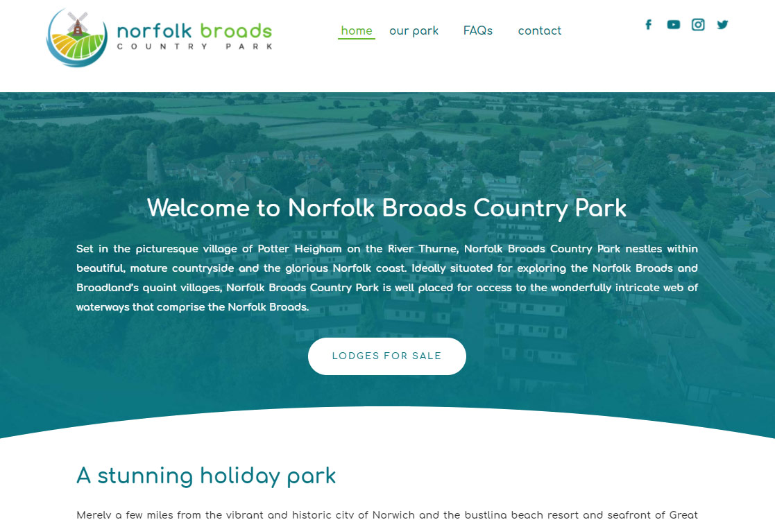Wordpress is slow and damages your Google Rankings! We fully recoded this old Wordpress website which took 6 seconds to load - now loads in under 1 second. <a href="/BroadsPark/">Norfolk Broads Country Park</a>  norfolkbroadscountrypark.co.uk