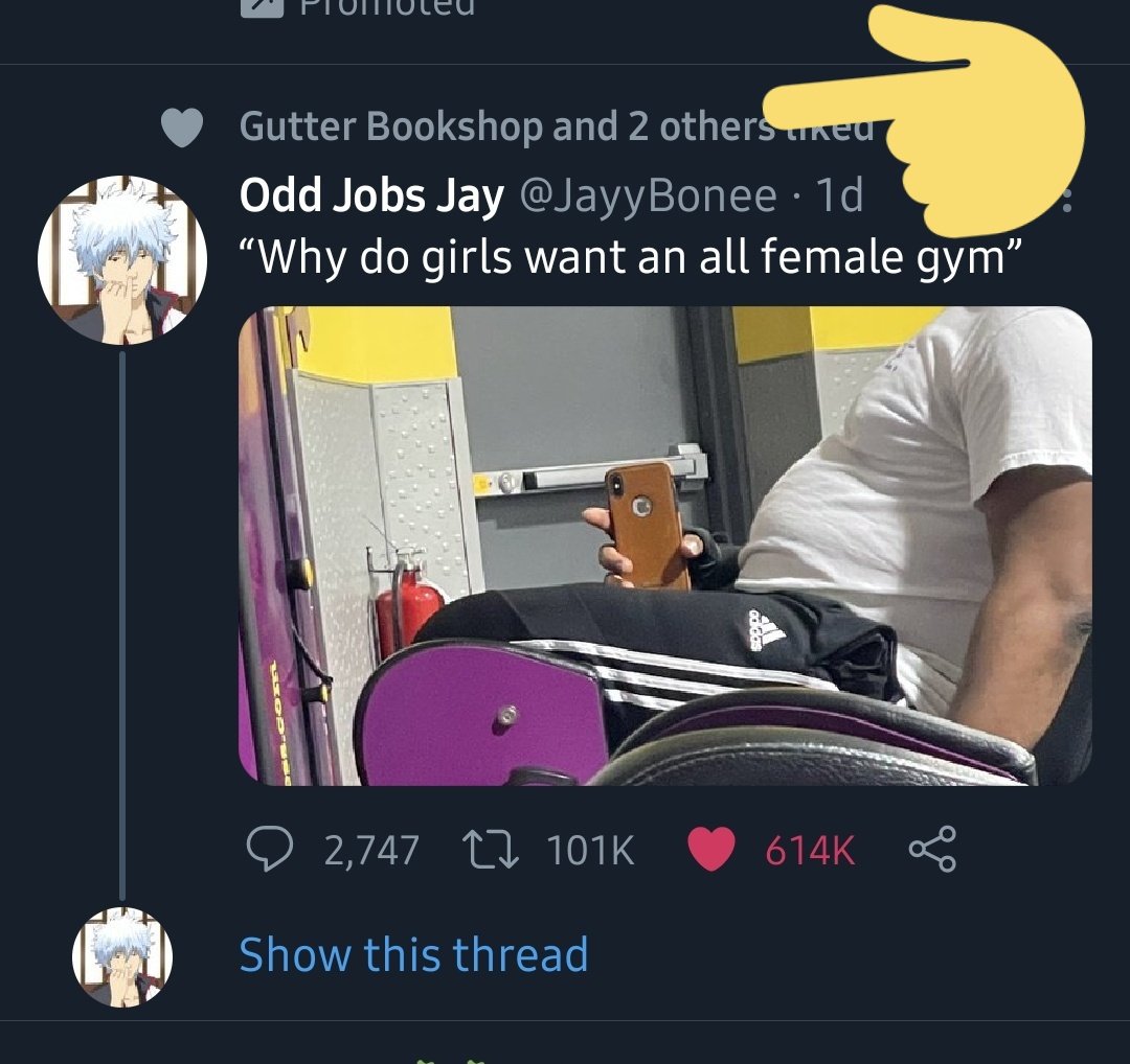 BupkisD's tweet photo. An account I follow on my main is always retweeting and liking TRA stuff and then this tweet about all female gyms comes up that they obv agree with...
As well as all the other TRA libfems commenting and liking it. I mean, make up your mind. https://t.co/biZWNKAbva