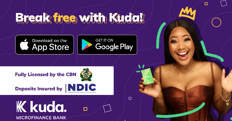 joinkuda's tweet photo. Break free with Kuda. Enjoy better, faster and Free banking.