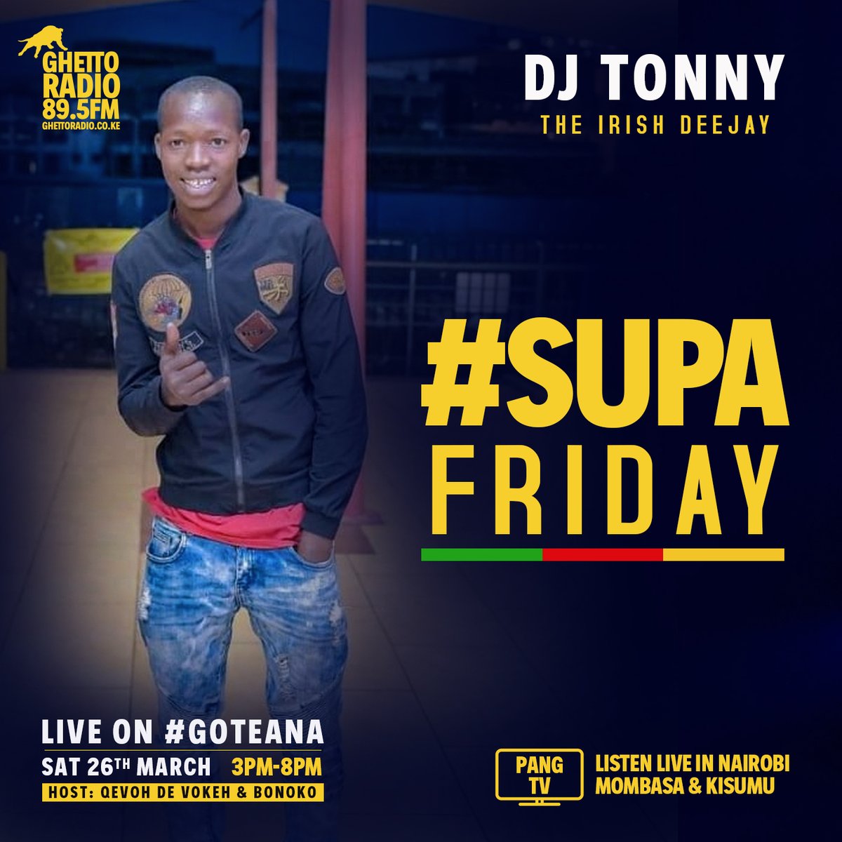 GhettoRadio895's tweet photo. The Irish Deejay, TONNY RANKS ndani ya Show yako ya power #GOTEANA kasonge!

Keep it locked https://t.co/M9RdFljE6b