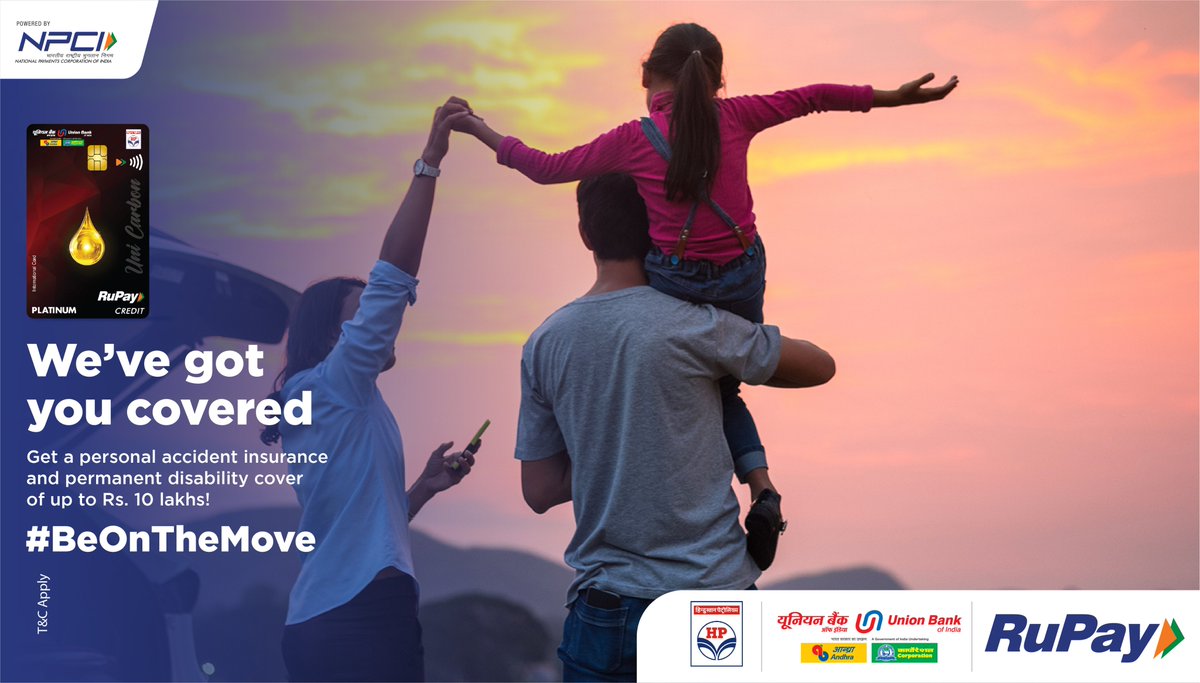 RuPay_npci's tweet photo. One of the best benefits that come along with the Uni Carbon Credit Card, is that all cardholders can avail an accidental insurance coverage of up to โน10 lakh! Get your Uni Carbon Credit Card issued and #BeOnTheMove without worries! #RuPay
T&C Apply: https://t.co/Q0cj1TysPI https://t.co/Jk0Tjvv1MY