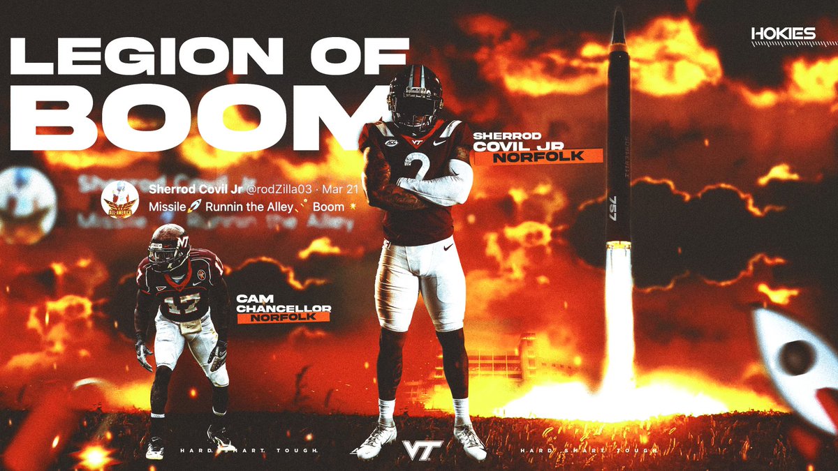 CoachEddie2's tweet photo. 👀👀👀 “Legion of Boom”💥🤯🚀 @rodZilla03 @HokiesFB showing love this morning‼️Hard x Smart x Tough #SniperRod #DiamondSteppa #PainterClique #TheCraftsmanFamily @OscarSmithFB https://t.co/FGpcXc7K7J