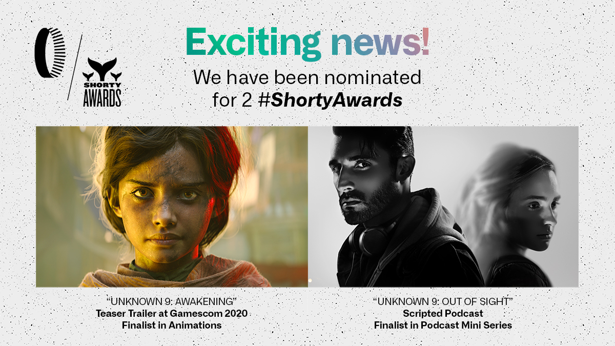 Reflector's tweet photo. Dear community, we need your vote! We've been nominated for 2 #ShortyAwards
You can vote once a day, every day until March 31.
🎙️Unknown 9: Out of Sight https://t.co/RiAKDULjy7
🎮Unknown 9: Awakening
https://t.co/jzLUmlHs7n
We're counting on you! #TeamReflector #Unknown9 https://t.co/mutIvGmjwG