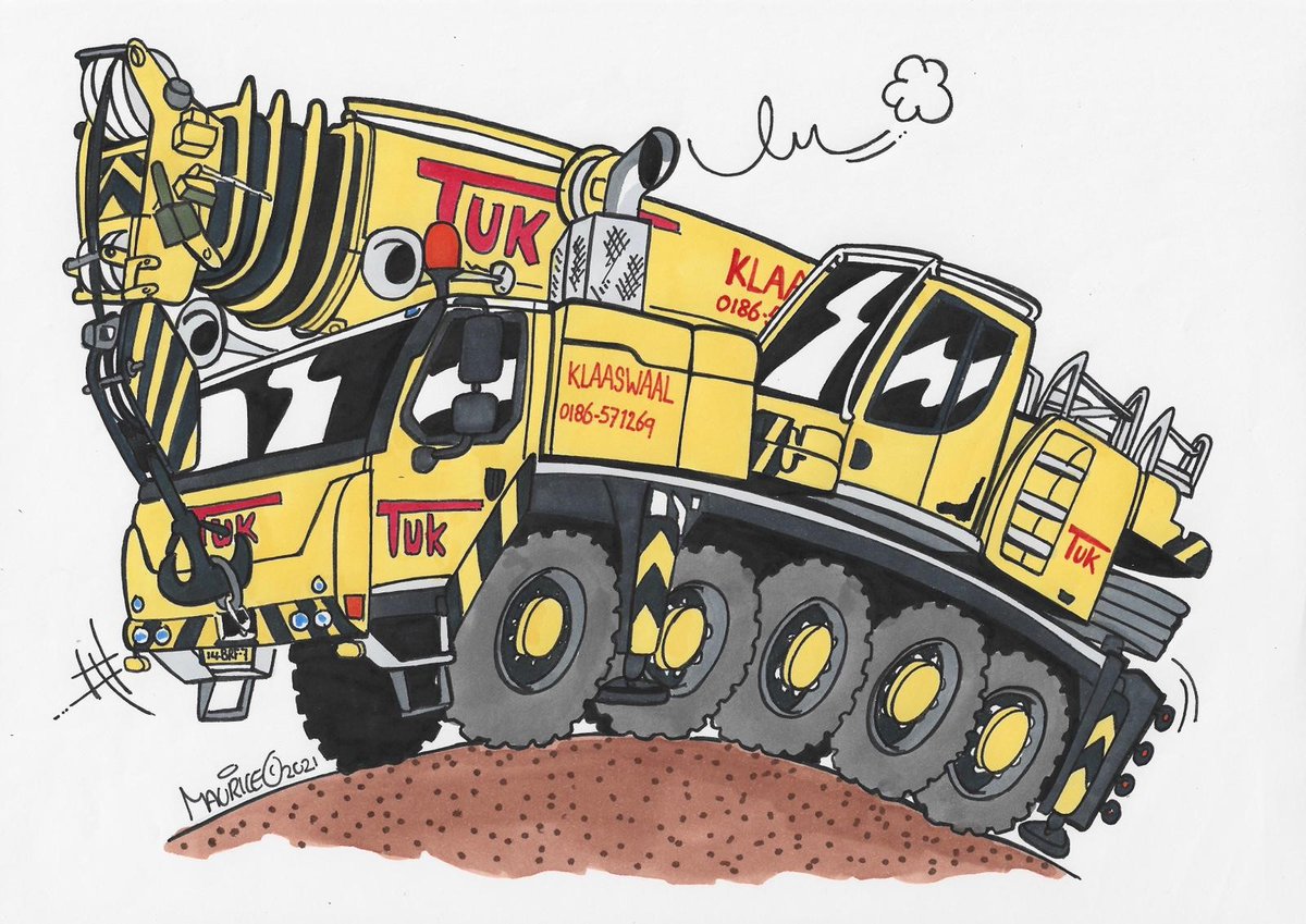 tukkraanverhuur's tweet photo. Wederom ging #MauriceCartoons voor ons aan de slag.

Hoe leuk is deze #cartoon van onze nieuwe #Liebherr?

Fijn #weekend allemaal! 
Maak er wat moois van met elkaar!

#Tuk #TakelTuk #TukKraanverhuur #LTM1100 #cartoon #cartoonmoetjeookeensdoen https://t.co/suaqhnI4Oe