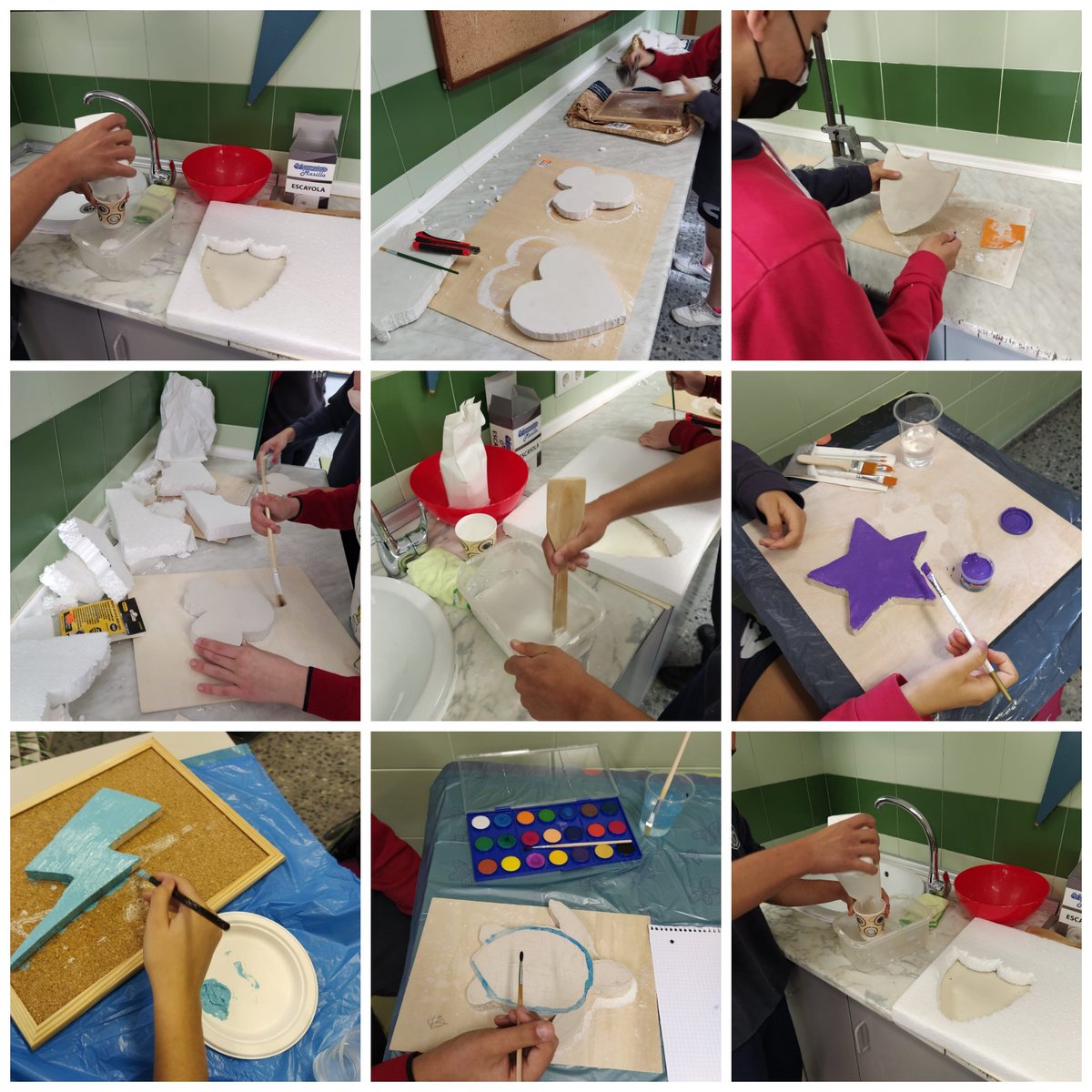sjosemalaga's tweet photo. Los alumnos de 3° ESO en Tecnología han practicado con plásticos y yeso. Han realizado sus propios moldes en porexpan y han experimentado como fraguan los materiales aglomerantes. Este es el resultado final. https://t.co/klcSjnsjwn
