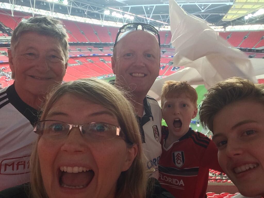 mccourtka's tweet photo. @FulhamFC Mccourts after the playoff final https://t.co/vOsf2qukOu