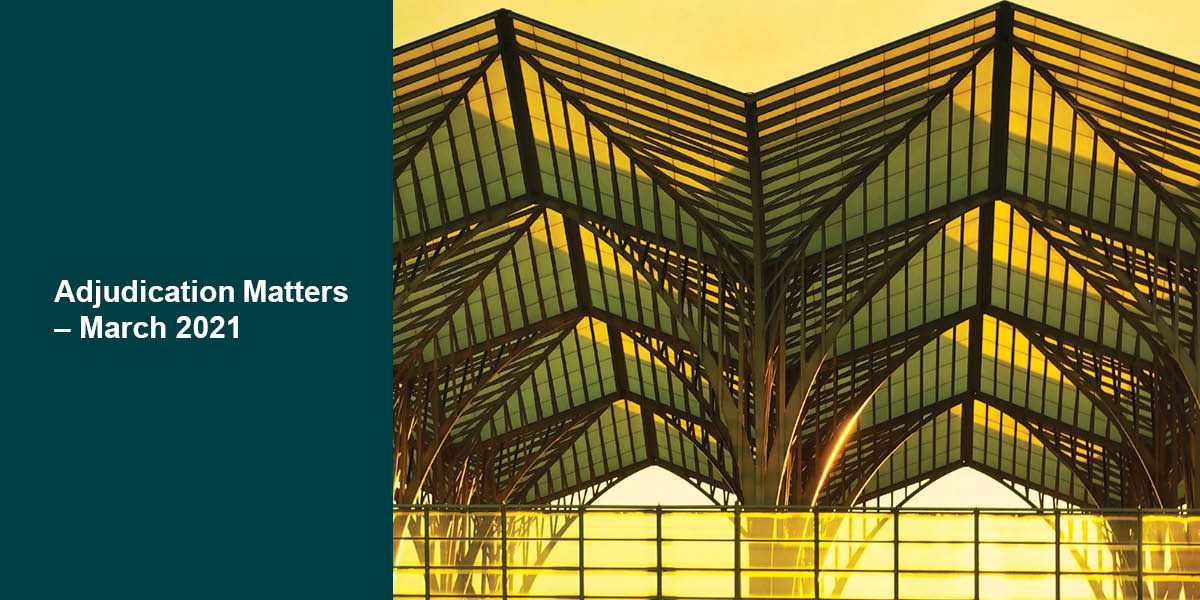 WalkerMorrisUK's tweet photo. Adjudication Matters – March 2021 - Will a foreign jurisdiction clause help a party evade an adjudication enforcement? https://t.co/O7N6GjGiZa
#Adjudication #Adjudicators #foreignjurisdiction #walkermorris #Construction https://t.co/SYR9zsphCB